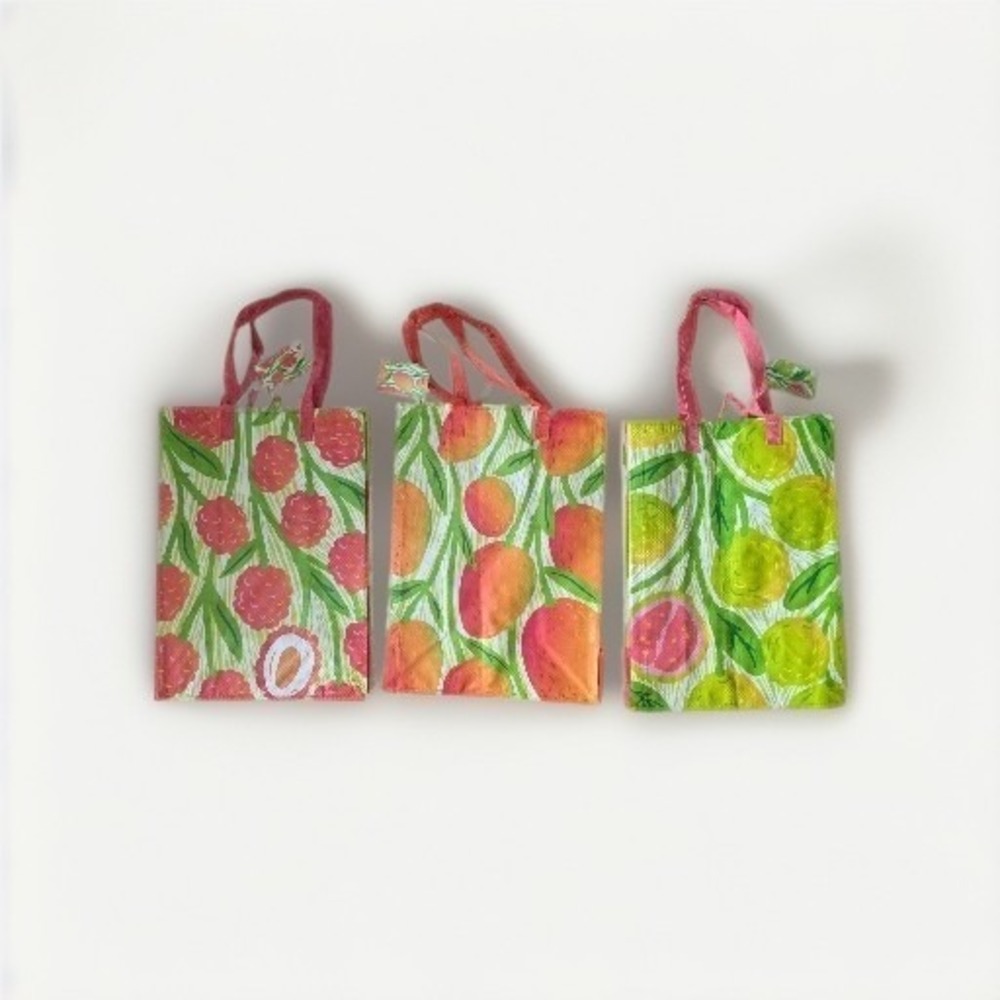 3 Pc Lot Foodland Hawaii Mango Guava Lychee Reusable Bags NWT Aloha Island Fruit